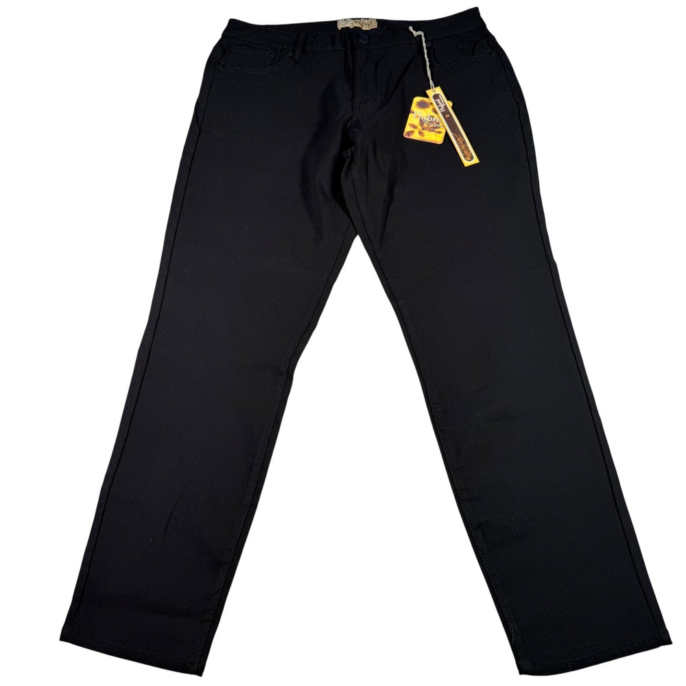Hybrid & Company Hyper Stretch Pants Women 2X Black P44876SKX Slim Leg NEW